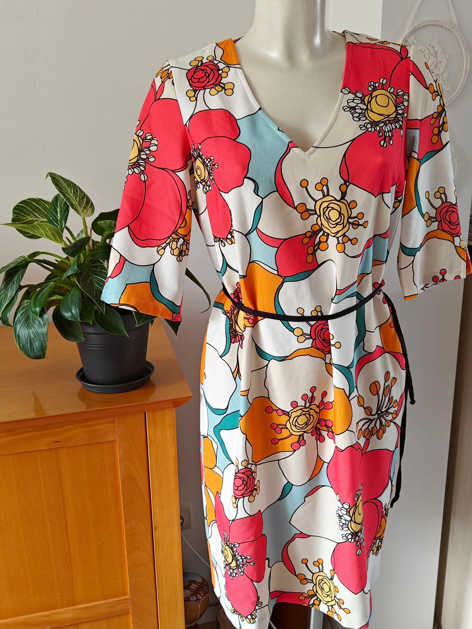 Prachtige Dame Blanche Retro Bloemenjurk